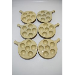 Poelons 6 caquelons Escargots plat gres ceramique service lot four