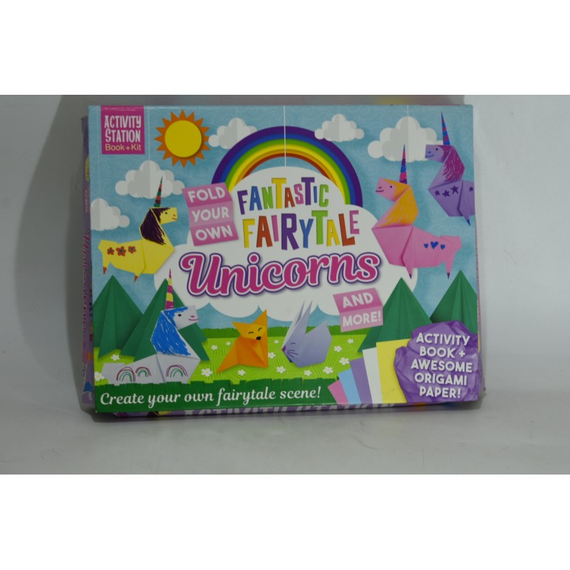 Fantastic fairytale Unicorns Activity station book + kit jeu jouet eveil origami activités scene