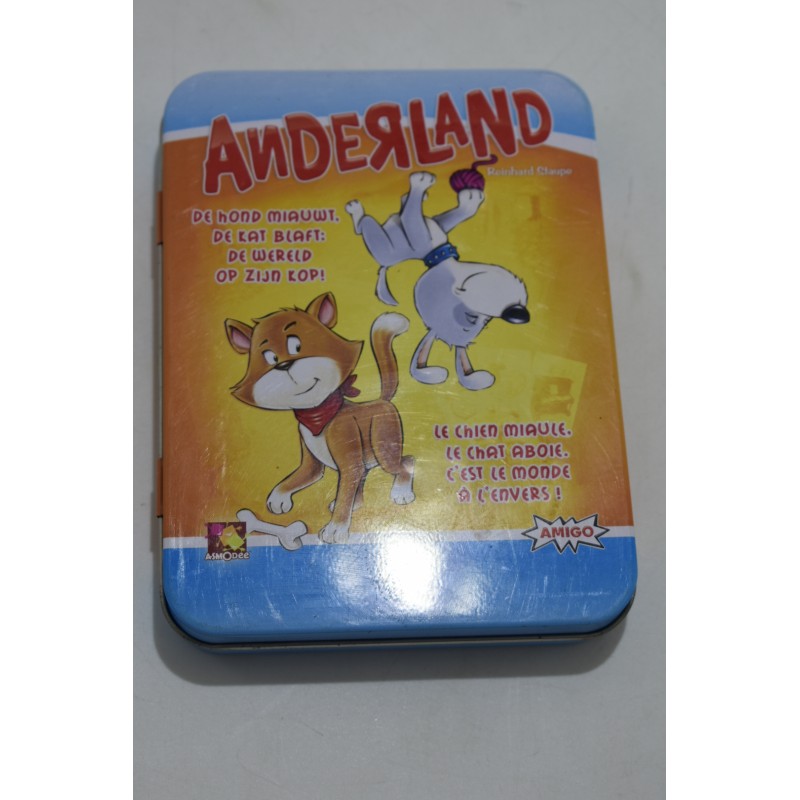 Anderland Le chien miaule le chat aboie Edition Asmodée Amigo jeu de société jeux boite métal voyage