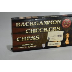 Backgammon Checkers Chess Games Set 3 in 1 classical board games jeu de société échecs damier bois