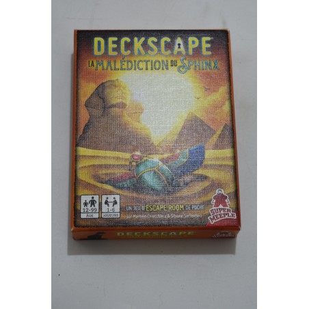 Deckspace la malediction du sphinx Edition super meeple Escape room jeu de société jeux de cartes a jouer