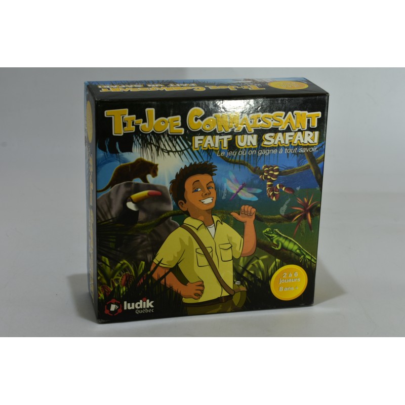 Ti-Joe connaissant fait un safari Edition ludik Québec jeu de société jeux savoir conquête animal