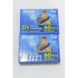 lot de 2 Tdk Mini Dv Neuves digital Standard vidéo cassette Minidv 60 min lp : 90 sp : 60 k7 camescope support