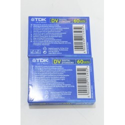 lot de 2 Tdk Mini Dv Neuves digital Standard vidéo cassette Minidv 60 min lp : 90 sp : 60 k7 camescope support