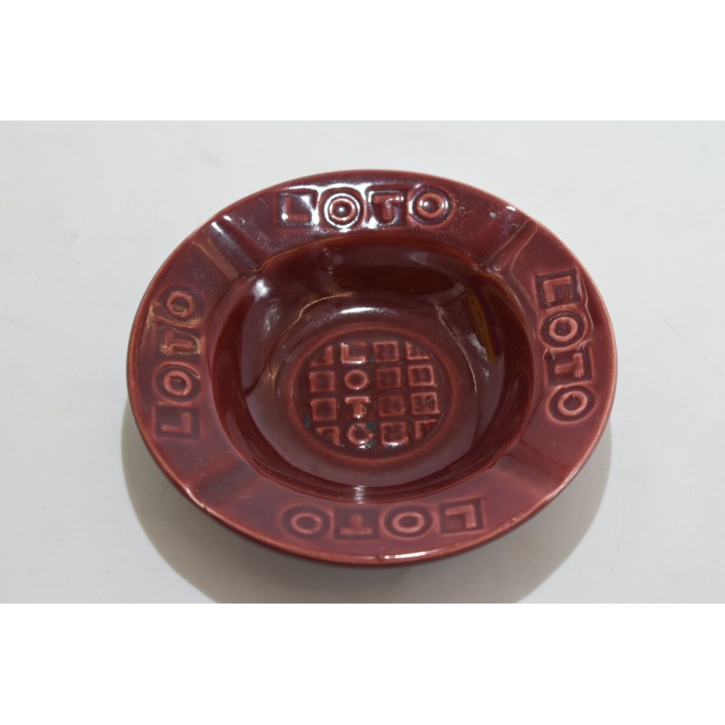 Cendrier Publicitaire Loto Faience Gien pub bar comptoir 14 cms assiette vide poche bistrot