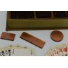 Ancien Coffret jetons bakélite style nacre mises look livre bibliothèque cartes a jouer jeux grimaud bridge canasta poker