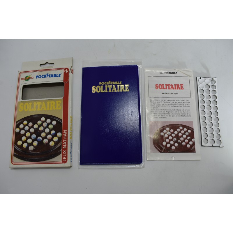 Vintage 1993 Magnetic Pocketable Solitaire jeux nathan jeu de société voyage pocket magnetique