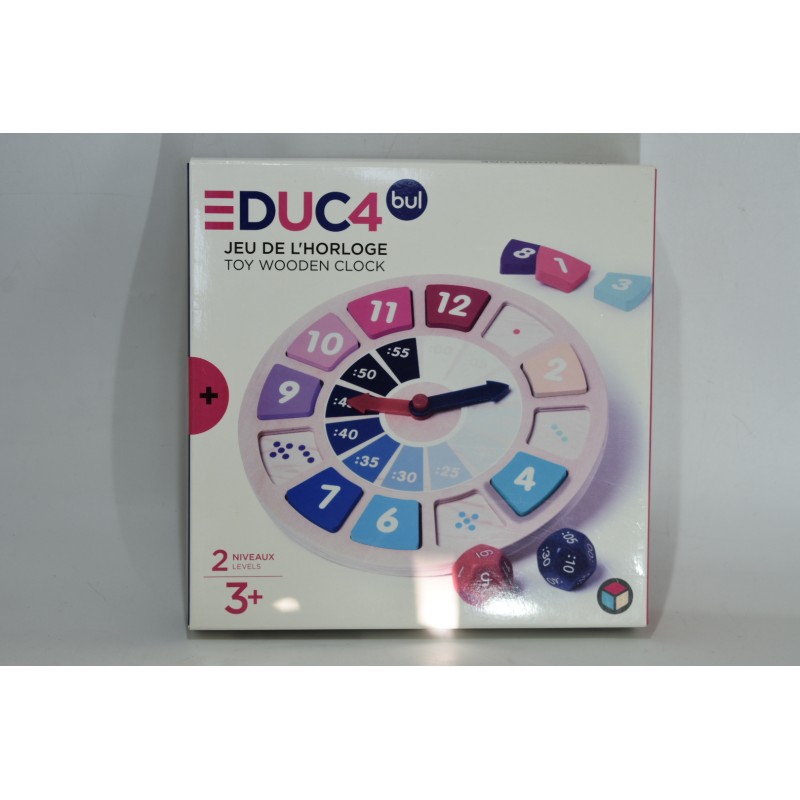 Bois jeu de l'horloge Educabul Fnac Oxybul Éveil Apprentissage Complet Jeux