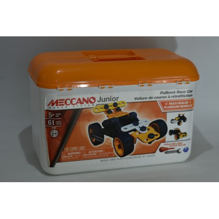 Meccano Junior Maker system Spin master voiture de course a retrofriction set coffret malette 16104