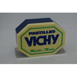 Boite ancienne 1992 pastilles vichy menthe mint retro forme bonbon pub objet