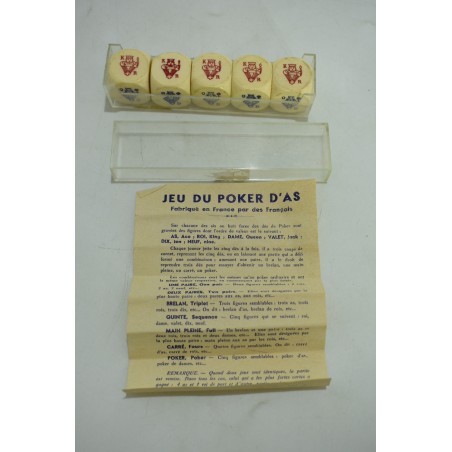 Poker d'as Coffret 5 dés cartes pokers  paris jeu de dé casino jeux de société