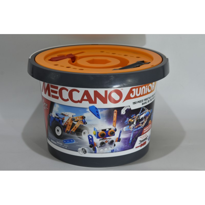 Meccano Junior Baril 150 pièces bucket 20106 play jouet mecano miro outil spin master plusieurs modeles jeu jouet construction