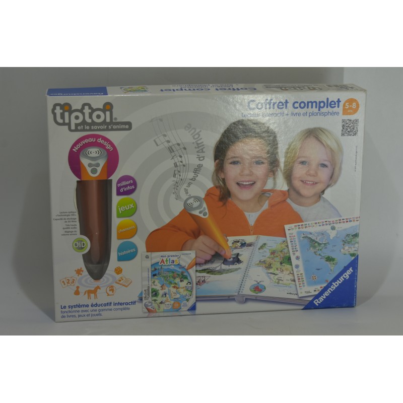 Tip toi Coffret Complet lecteur interactif + livre Edition Ravensburger jeu électronique Tiptoi mon premier atlas jeux
