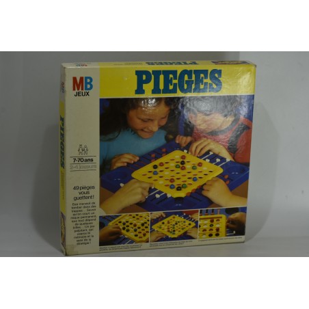 Pieges ! Mb jeux 1972 jeu de société billes verres plateau trappe jeu de logique piège