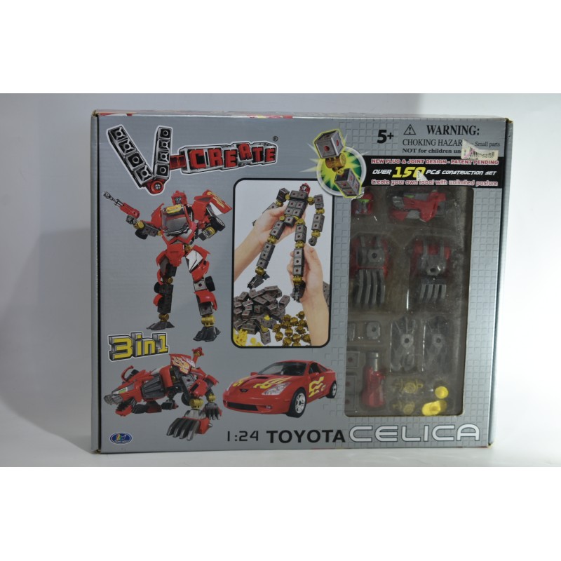 Transformers Toyota Celica 3 in 1 V-Create 1 : 24 construction set happy well 1/24 figurine voiture modelisme
