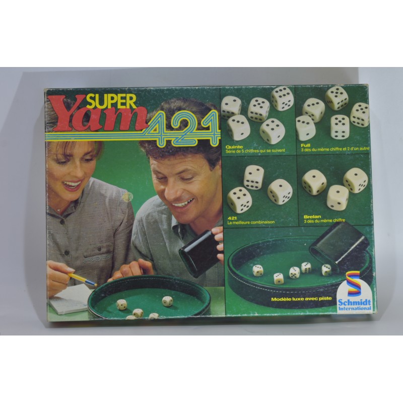 Super Yam 421 jeux Schmidt International jeu de société poker dés modele de luxe piste gobelets dé a jouer