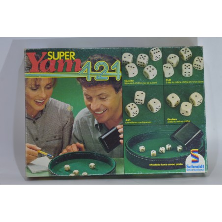Super Yam 421 jeux Schmidt International jeu de société poker dés modele de luxe piste gobelets dé a jouer