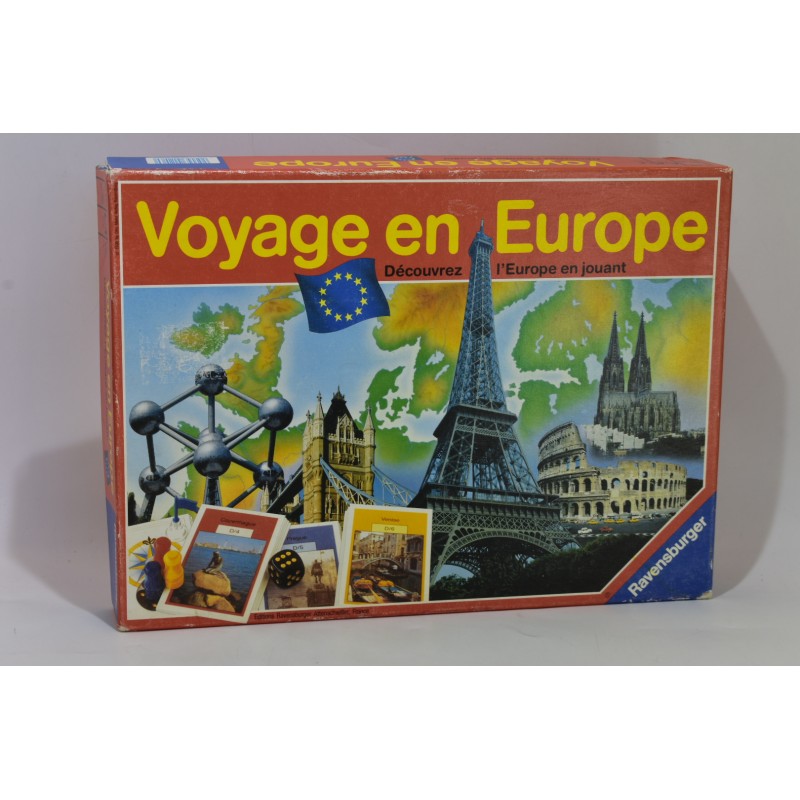 Voyage en Europe 1990 Edition Ravensburger jeu de société autour du monde france jeux