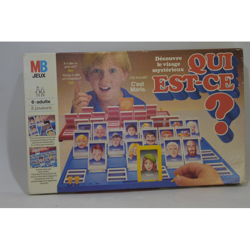 Qui est-ce ? 1987 Mb Jeux qui est ce jeu de société vintage maria boite blanche ancienne