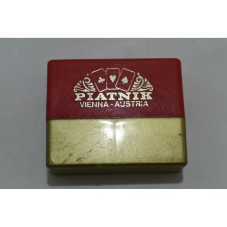 Coffret voyage Piatnik Vienna Austria 2 mini jeux de cartes a jouer vintage