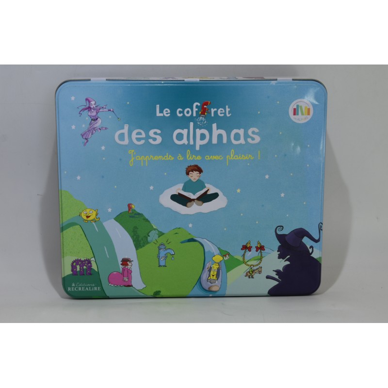 Le coffret des Alphas Editions recrealire boite métal j'apprends a lire avec plaisir dvd livre figurines