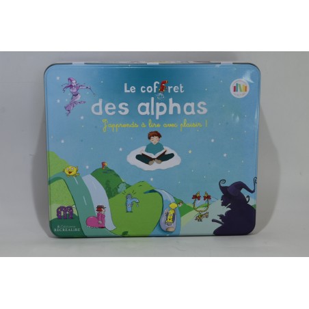 Le coffret des Alphas Editions recrealire boite métal j'apprends a lire avec plaisir dvd livre figurines
