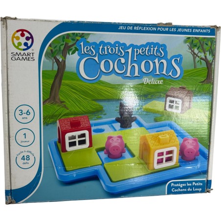 Smart Games Les Trois Petits Cochons Deluxe Jeu de Réflexion 3-6 ans | Protégez les Cochons du Loup
