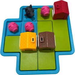 Smart Games Les Trois Petits Cochons Deluxe Jeu de Réflexion 3-6 ans | Protégez les Cochons du Loup