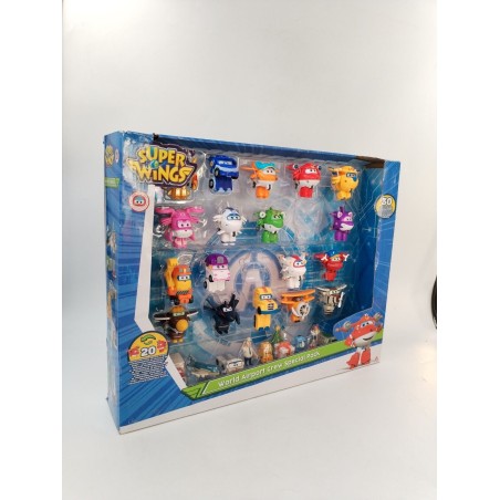 Super wings World Airport Crew Spécial Pack 30 Figurines 20 Transformers...
