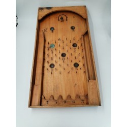 Grands Jeux Anciens Bagatelle Flipper De Table Bois Cloche Clouté Jeu