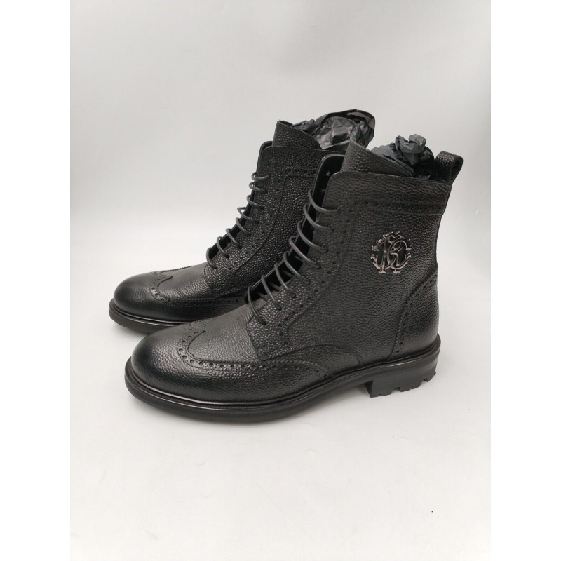 665 $ Roberto Cavalli Neuves 9.5 42,5 Boots Montantes A Lacets Noir 8399 RC 665 $ Roberto Cavalli Neuves 9.5 42,5 Boots Montantes A Lacets Noir 8399 RC