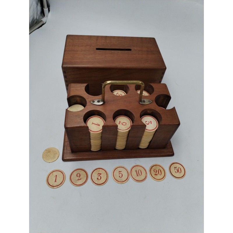 Ancien Coffret Bois Mises Jeux Os Ciselé Teinté Jetons Poker Casino Jeu... Ancien Coffret Bois Mises Jeux Os Ciselé Teinté Jetons Poker Casino Jeu...