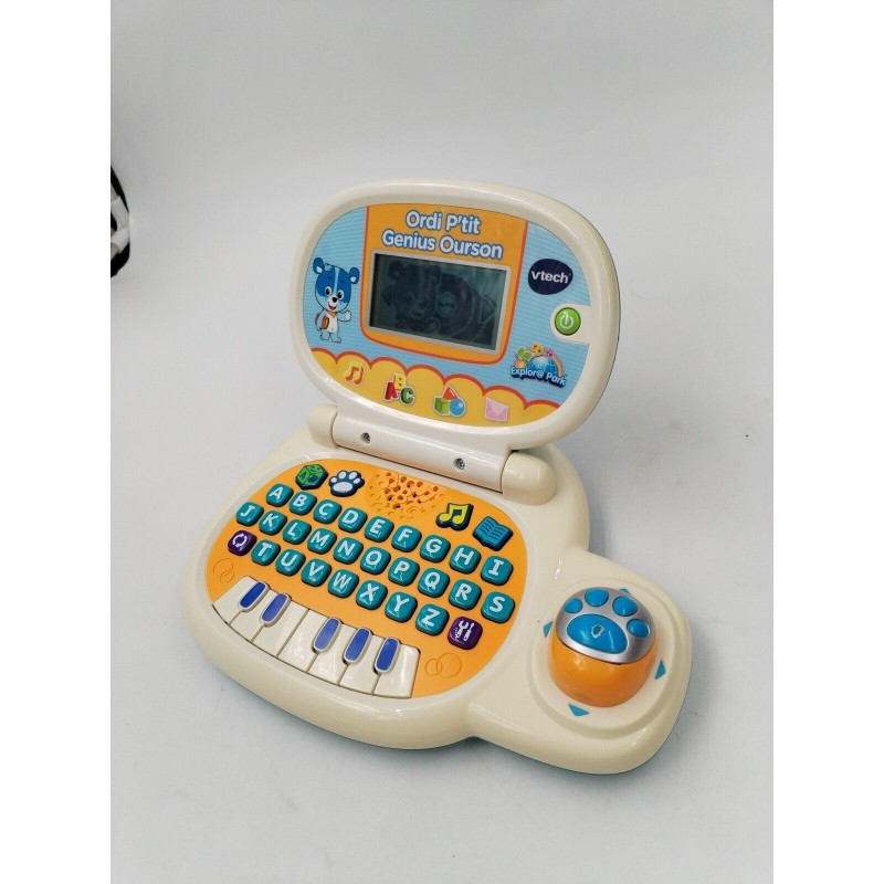 Ordi P'tit Genius Ourson Vtech Bleu Jeux Éducatif Jeu Électronique