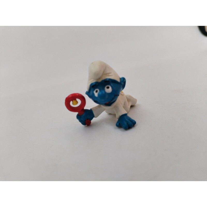 Schtroumpfs Bébé Pyjama Blanc Figurine Peyo Schleich Smurfs Jouet Jeu Vintage
