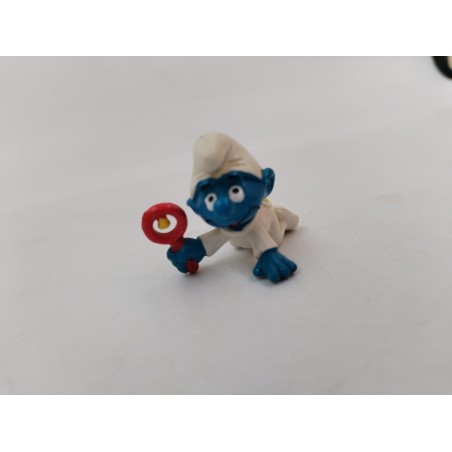 Schtroumpfs Bébé Pyjama Blanc Figurine Peyo Schleich Smurfs Jouet Jeu Vintage