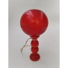 Bilboquet Bois Tourné Rouge Teinté Jeu 20 Cm Jouet Équilibre Jeux Anciens