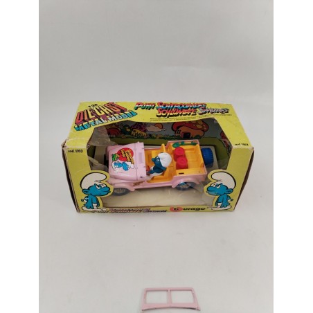 Stroumpfs 1983 Burago Jeep Cj-7 1103 Die Cast Métal Model 1/24 Smurfs Jouet 