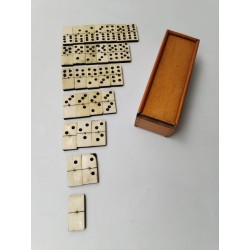 Jeux De Dominos Anciens Double 6 Six Riveté Os Ébène Rivets Jeu Ancien