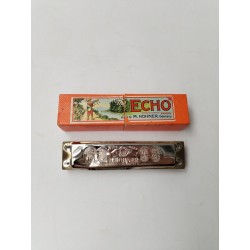 Ancien Harmonica Écho Hohner Germany Bell Métal Reeds Instruments De Musique 