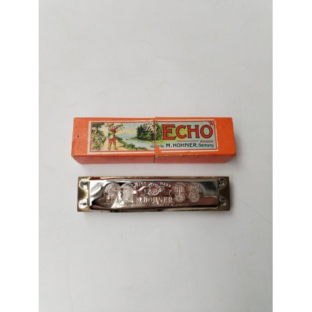 Ancien Harmonica Écho Hohner Germany Bell Métal Reeds Instruments De Musique 