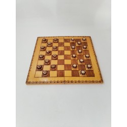Jeux De Dames En Bois Sculpté Artisanal Jeu De Société Coffret Pliant