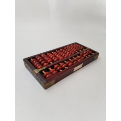 Boulier Bois Ancien Abacus Red Lion Lotus Flower Brand 13 Tiges Bambou 91 Perles