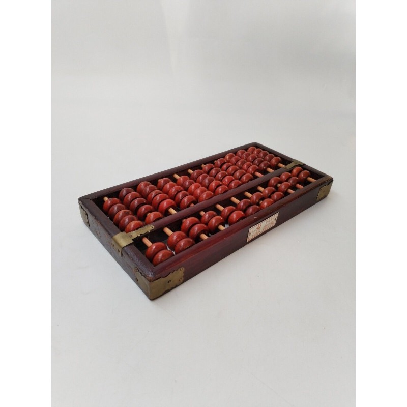 Boulier Bois Ancien Abacus Red Lion Lotus Flower Brand 13 Tiges Bambou 91 Perles Boulier Bois Ancien Abacus Red Lion Lotus Flower Brand 13 Tiges Bambou 91 Perles