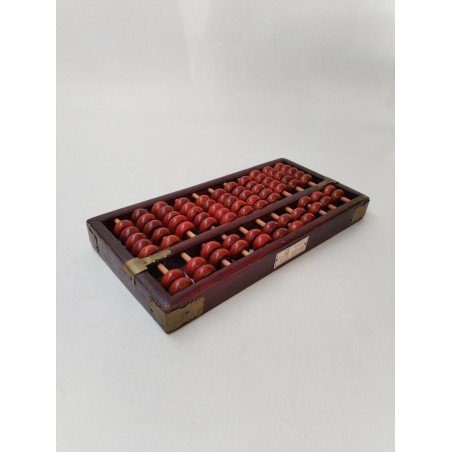 Boulier Bois Ancien Abacus Red Lion Lotus Flower Brand 13 Tiges Bambou 91 Perles