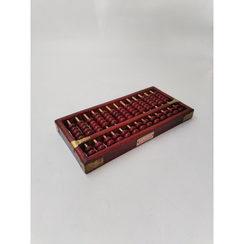 Boulier Bois Ancien Abacus Red Lion Lotus Flower Brand 13 Tiges Bambou 91 Perles Boulier Bois Ancien Abacus Red Lion Lotus Flower Brand 13 Tiges Bambou 91 Perles