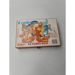 6 Contes Il Était Une Fois Jeujura 24 Cubes Bois Jeux Jeu Puzzle Eveil
