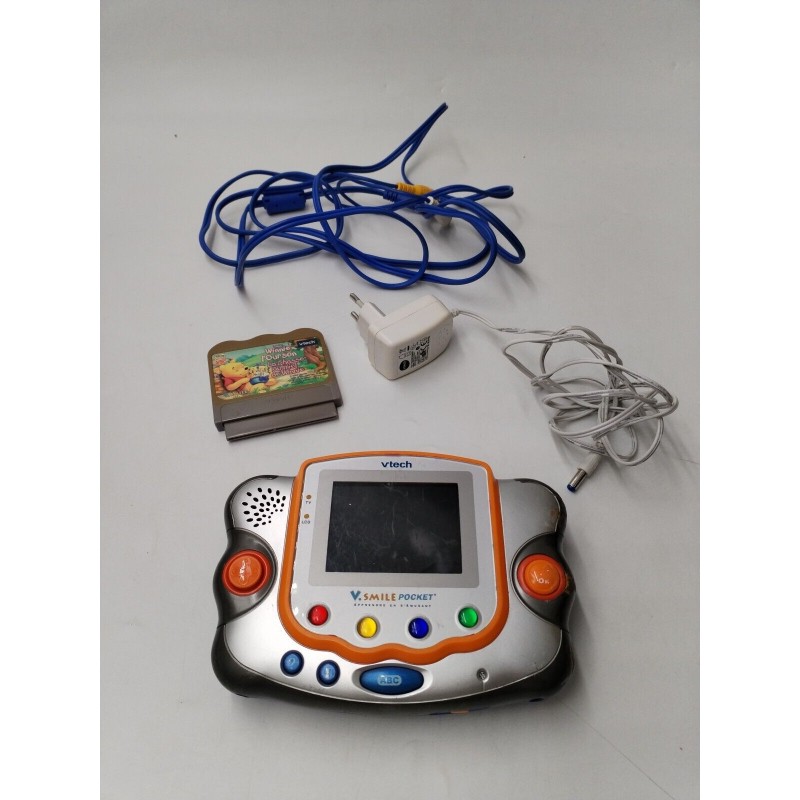 Console Vtech Vsmile Pocket Jeux Vidéo Éducatif Housse Câble Chargeur Jeu Winnie Console Vtech Vsmile Pocket Jeux Vidéo Éducatif Housse Câble Chargeur Jeu Winnie