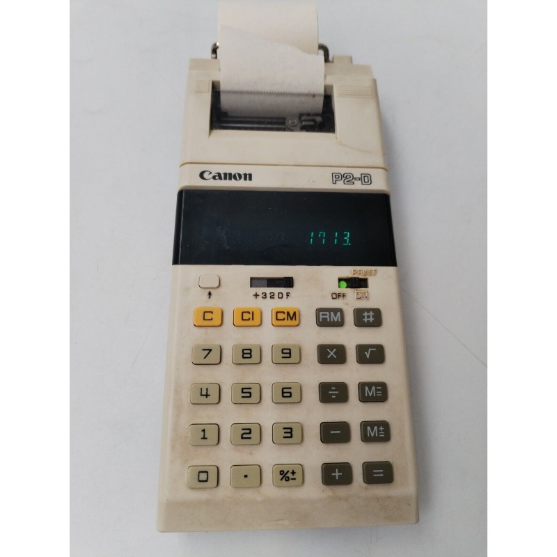 Canon P2-D Calculatrice Imprimante Vintage Ticket De Caisse Canon P2-D Calculatrice Imprimante Vintage Ticket De Caisse