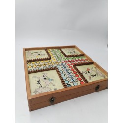 Grand Coffret Jeujura Jeux Anciens Petits Chevaux Jeu De L'oie Backgammon Dames