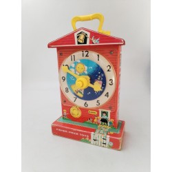 Fisher Price 1968 Music Box Teaching Clock Toys School Jouet Vintage